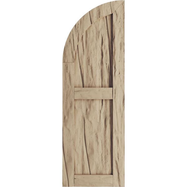 Riverwood 2 Equal Flat Panel W/Quarter Round Arch Top Faux Wood Shutters, 12W X 54H (42 Low Side)